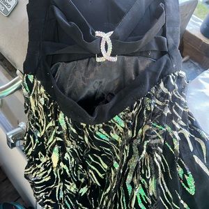 Knee length girls strapless junior dress